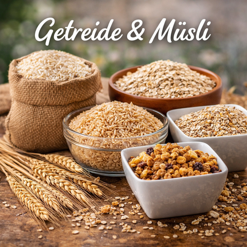 getreide muuesli haferflocken cereal granola koerner premium