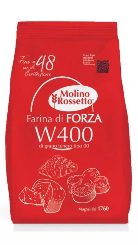 4x Molino Rossetto Farina di Forza W400 di grano tenero tipo 00  1 kg Weichweizenmehl Typ 00