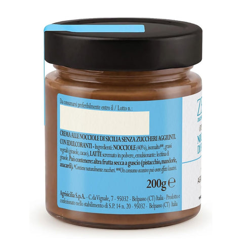 6x Agrisicilia Crema alle Nocciole di Sicilia Zero Zuccheri Aggiunti Sizilianische Haselnusscreme ohne Zuckerzusatz 200 g