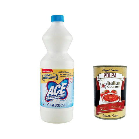 ACE Wäschepflege ACE Candeggina Classica Classic Bleach, 1000 ml, 1 Lt 6x Original italienisch inkl. Italian Gourmet Polpa di Pomodoro 400 g 8001480024021