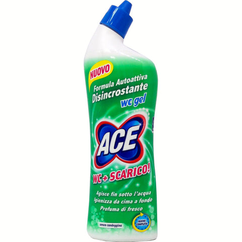 ACE+ ACE Entkalker WC 12 x Original italienisch inkl. Ablaufgarnitur ohne Bleichmittel Gel 700 ml