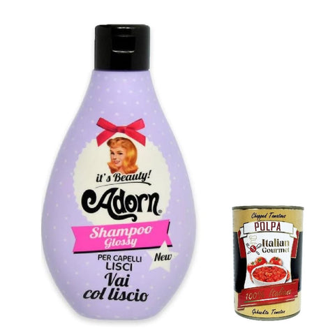 Adorn Shampoos Adorn Vai col liscio, shampoo per capelli lisci, Shampoo für glattes Haar 250ml 3x Original italienisch inkl. Italian Gourmet Polpa 400g 8004395125531