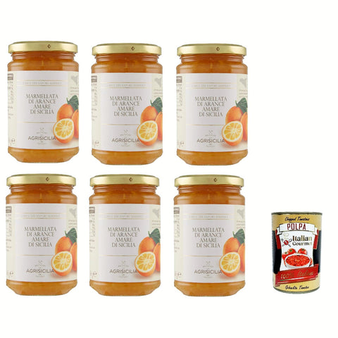 Agrisicilia Marmellata di Arance Amare di Sicilia, Sizilianischer bitterer Orangenmarmelade, jam marmelade, 6x 360 g italienisch Original
