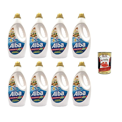 Alba Color- & Feinwäsche Alba Lavatrice Active Argan e Narciso, Flüssigwaschmittel 33 Wäschen 8x1850 ml Original italienisch inkl. Italian Gourmet Polpa 400g 8003045100461