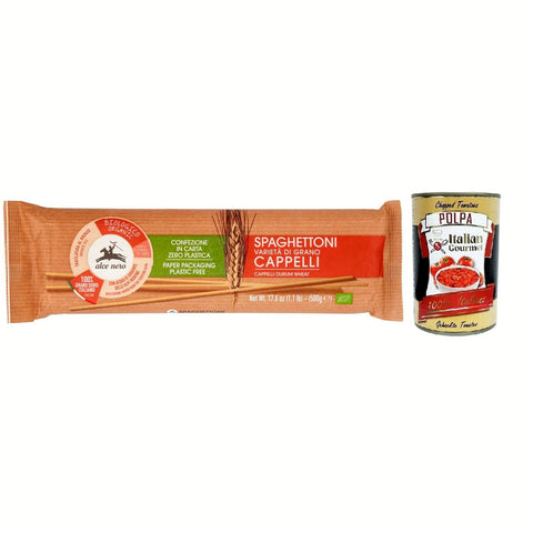 Alce Nero Pasta Spaghettoni,Bio Hartweizen Nudeln,Mit Bio Cappelli Hartweizen,Angebaut in Italien,Packung mit 500 g italienisch Original