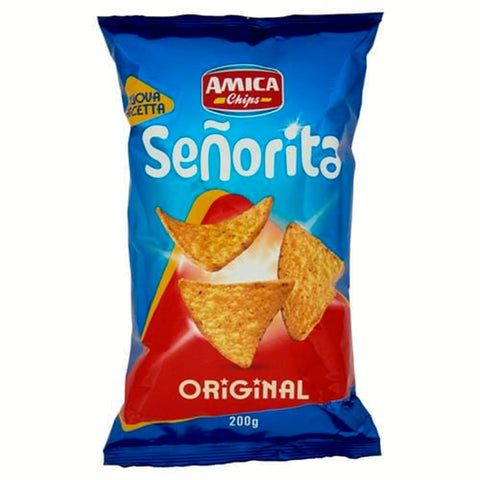 Amica Chips Chips 22x Amica Chips Señorita Tortilla Classica Mais- Salziger Beutel 200 g italienisch Original Kartoffelchips 8008714002305