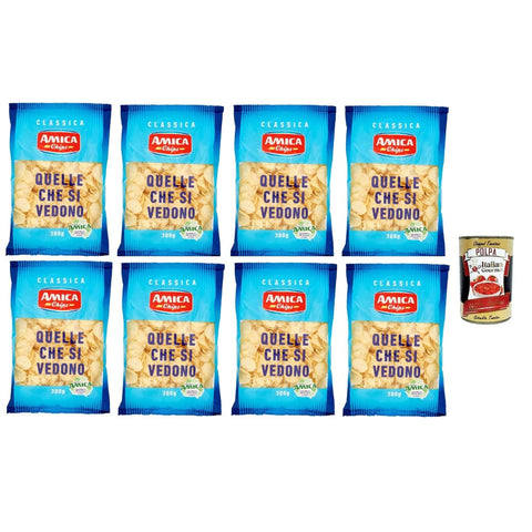 Amica chips Chips Amica chips Amica Chips Classica Chips Patatin Potato Chips Salted Potato 8x 300 g italienisch Original 8008714003524