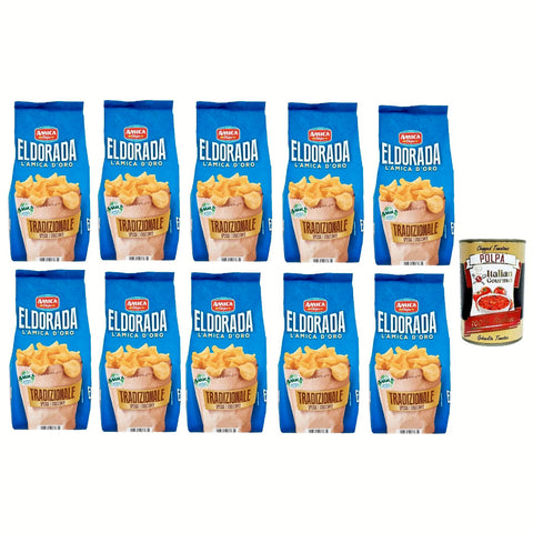 Amica Chips Eldorada Chips Tradizionale Kartoffelchips gesalzen 10x 130 g Kartoffel Snack Kuchen & Backwaren italienisch Original