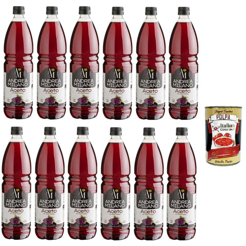 Andrea Milano Essig Andrea Milano Rotweinessig 1lt 12x Original italienisch inkl. Italian Gourmet Polpa 400g 8003407156181