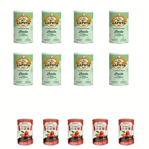 Antimo Caputo Caputo Lievito Secco% Trockenhefe für die Bäckerei Hohe Aktivität pizza 100g inkl. Italian Gourmet 100% italienische geschälte Tomaten dosen 5x 400g Original italienisch