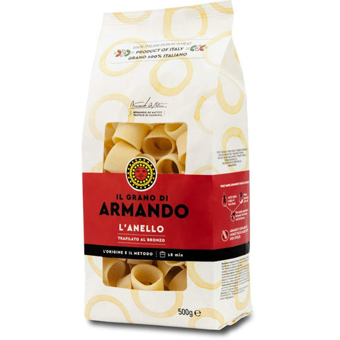 Armando Längliche Pasta Armando Il Grano Di Armando L' Anello Italienischer Weizen Bronze gezeichnet 100% Italienische Pasta 500 g 6x italienisch Original 8005709205062