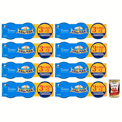 AS do Mar Tonno all'Olio di Oliva, Thunfisch in Olivenöl, ideal für jedes Rezept, Glas 24x80g Original italienisch Feinkost