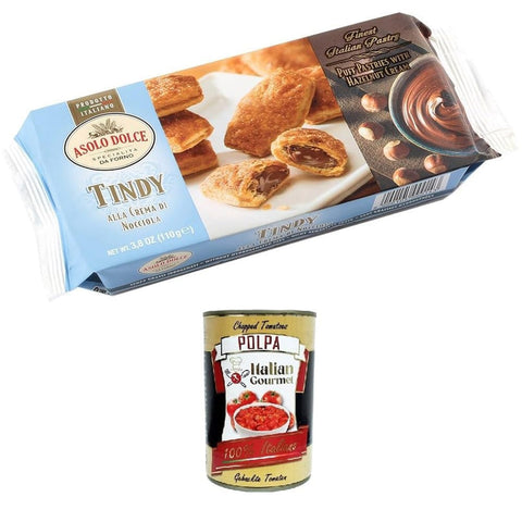 Asolo dolce Brot & Backwaren Asolo dolce Tindy Ripieni di crema a Nocciola Gefüllt mit Haselnusscreme 110gr 8x Original italienisch 8000105000143