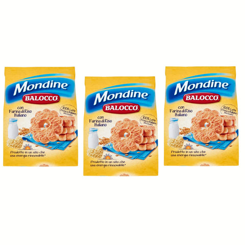 Balocco Mondine con Farina di Riso e Latte Fresco Italiano Kekse mit Reismehl und Frischer italienischer Milch Biscuits 3x700g Original italienisch