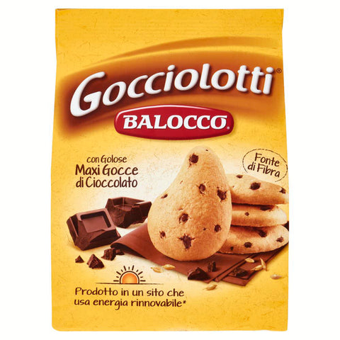 Balocco Gocciolotti Biscotti con gocce di cioccolato Kekse mit Schokoladenstückchen biscuits cookies 100% Italienische 1x350g Original italienisch