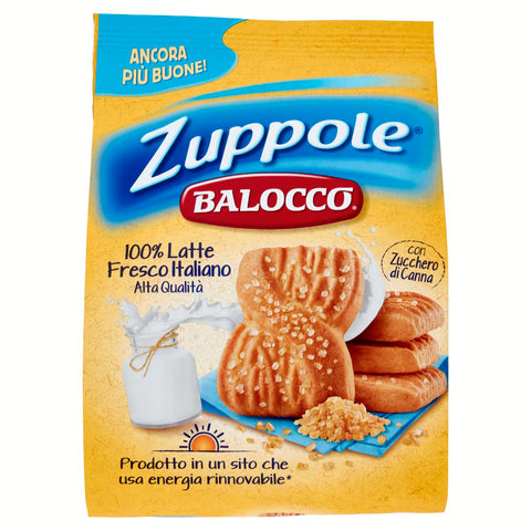 Balocco Zuppole Biscotti con latte fresco italiano e zucchero di canna Kekse mit frischer italienischer Milch und braunem 1x350g Original italienisch