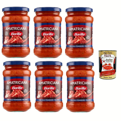Barilla Chilisaucen Barilla Amatriciana Nudel sauce mit Tomaten Speck und Chili 400g aus italien 6x Original italienisch 8076809525220