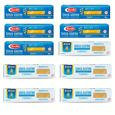 Barilla Spaghetti 400g senza Glutine Glutenfrei pasta nudeln 5x Original italienisch inkl. 5x De Cecco spaghetti Glutenfrei
