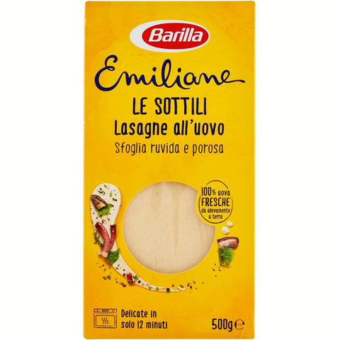 Barilla Emiliane Lasagne "Le sottili" all'uovo Nudeln mit ei 1x500g Original italienisch Pasta