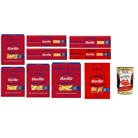 Barilla Testpaket Pasta al Bronzo Bronze Gezogene nudeln Pasta 9x 400 g Rohe Verarbeitungsmethode italienisch Original