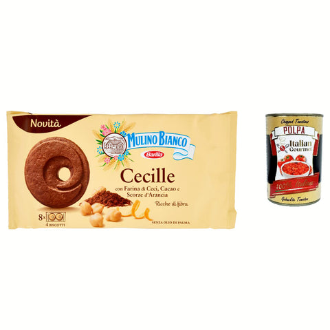 Barilla Mulino Bianco Cecille Kekse mit Kichererbsenmehl, Kakao und Orangenschale, 220 g italienisch Original