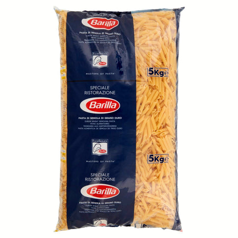 Barilla Hartweizengrieß Pasta Spezielles Catering Speciale Ristorazione Pennette Rigate n°72 italienisch Nudeln Packung mit Kurze Pasta Teigwaren 5 Kg