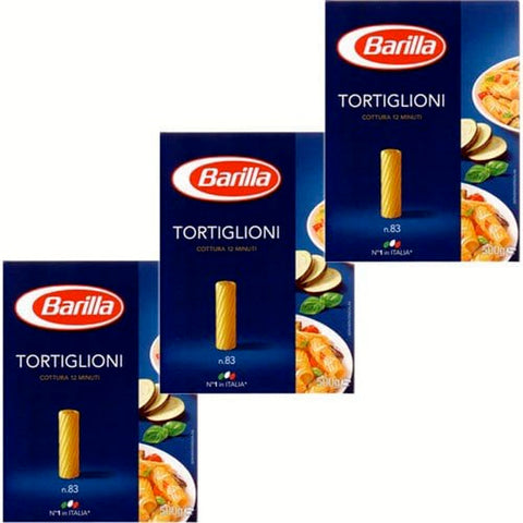 Barilla Kurze Pasta Barilla Nudeln 'Tortiglioni' n.83, 500 g 3x Original italienisch 8076809037808