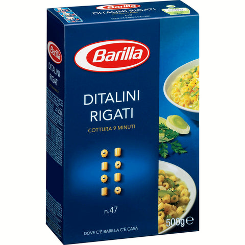Barilla Pasta Nudeln Ditalini Rigati n. 47, 24er Pack 24x500g Original italienisch