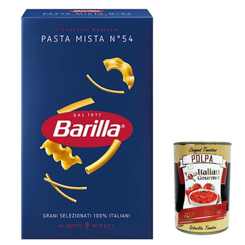 Barilla Kurze Pasta Barilla Pasta Pasta mista Nr. 54, 100% italienisch Nudeln 500 g pack 10x Original italienisch inkl. Italian Gourmet Polpa 400g 8076804765546
