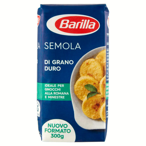 Barilla Kurze Pasta Barilla Semola di Grano Duro Hartweizengrieß, Ideal für Gnocchi und Suppen nach römischer Art, 300 g Original italienisch 8076809581998