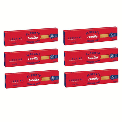 Barilla Linguine al Bronzo Bronze Gezogene Pasta Rohe Verarbeitungsmethode 6x400g Original italienisch