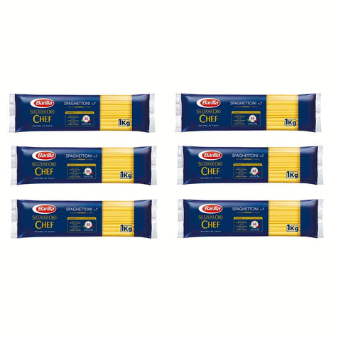Barilla Pasta Selezione Oro Chef Spaghettoni n° 7 Italienische lange Pasta Längliche Pasta Packung 6x1kg Original italienisch