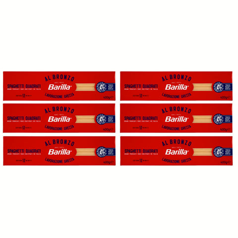 Barilla Spaghetti Quadrati al Bronzo Bronze Gezogene Pasta Rohe Verarbeitungsmethode 6x400g Original italienisch