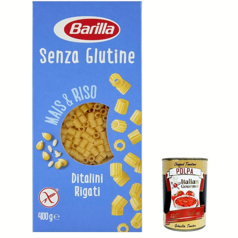 Barilla Längliche Pasta Barilla Ditalini Rigati 400 g senza Glutine Glutenfrei pasta nudeln, Pasta aus weißem Mais, gelbem Mais und braunem Reis italienisch Original 8076809569453