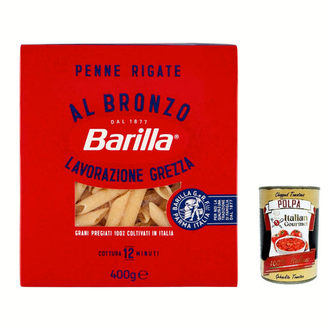 Barilla Penne Rigate al Bronzo Bronze Gezogene Pasta Rohe Verarbeitungsmethode 5x400g Original italienisch