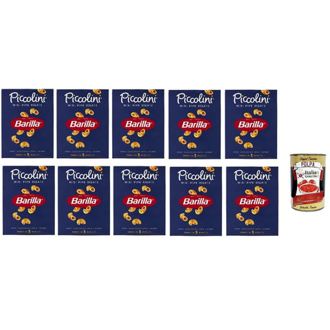 Barilla Nudeln & Pasta Barilla Pasta Mini Pipe rigate, 100% italienisch Nudeln 500 g pack 10x Original italienisch inkl. Italian Gourmet Polpa 400g 8076809525763