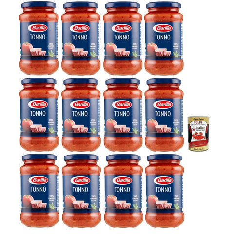 Barilla Sugo Pronto al Tonno all' Olio di Oliva e Pomodoro Italiano Fertige Thunfischsauce mit Olivenöl und italienischen Tomaten 12x400 g italienisch Original