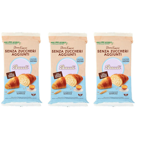 Bauli Cornetti Croissant Semplice Senza Zuccheri Aggiunti con Lievito Madre Croissant Ohne Zuckerzusatz mit Sauerteig Packung à 185 g, Jede Packung enthält 5 Croissants à 37 g italienisch Original