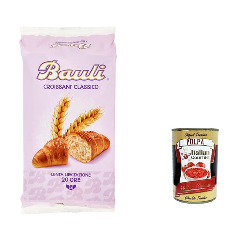 Bauli Abgepackte Gebäckstücke Bauli Cornetti Classici Weiche Croissants brioche kuchen (6x40g) 240g 12x Original italienisch inkl. Italian Gourmet Polpa 400g 8001720645238