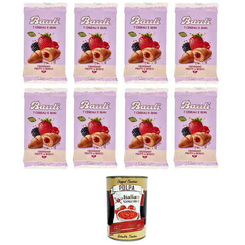 Bauli Pumpernickel Bauli 7 Cereali e Semi Croissant Frutti di Bosco 7 Getreide und Samen Croissantbeeren 8x270gr Original italienisch inkl. Italian Gourmet Polpa 400g 8001720644125