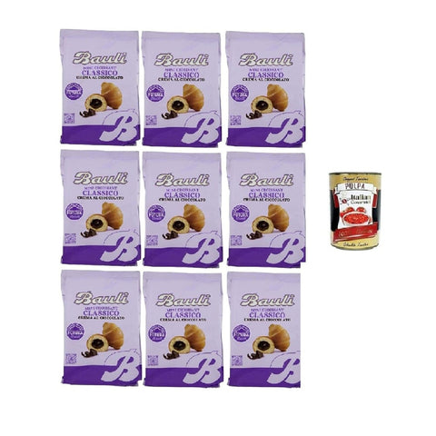 Bauli Snack Kuchen & Backwaren Bauli Extragolosi Mini Croissant con crema al cioccolato mini snack Croissant mit Schokoladencreme Knabberartikel 9x 75g italienisch Original 8001720445357