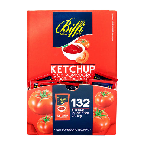 Biffi Ketchup mit 100% italienischen Tomaten Portionsgröße Beutel 132x10g Original italienisch Sauce
