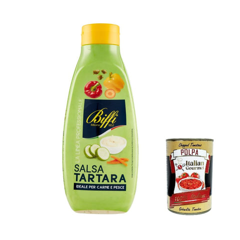 Biffi Salsas Biffi Linea professionale Salsa tartara, gehackte Gemüsesauce 800g Original italienisch inkl. Italian Gourmet Polpa 400g 8009320044154