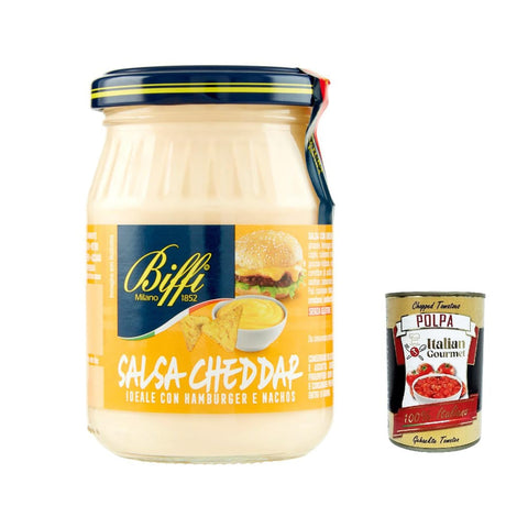 Biffi Salsas Biffi Salsa cheddar, Ideale Sauce für Nachos, Sandwiches und Hamburger. 180 g Salsas italienisch Original 8009320043126