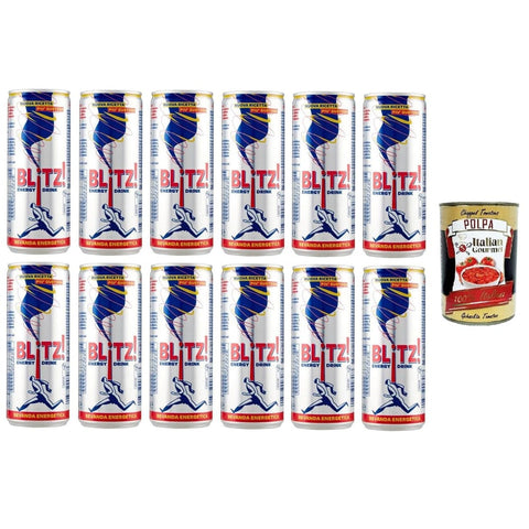 Blitz Energy Drinks Blitz ! energy drink bevanda energetica Energiegetränk 12x250 ml Original italienisch inkl. Italian Gourmet Polpa 400g 8023788007063