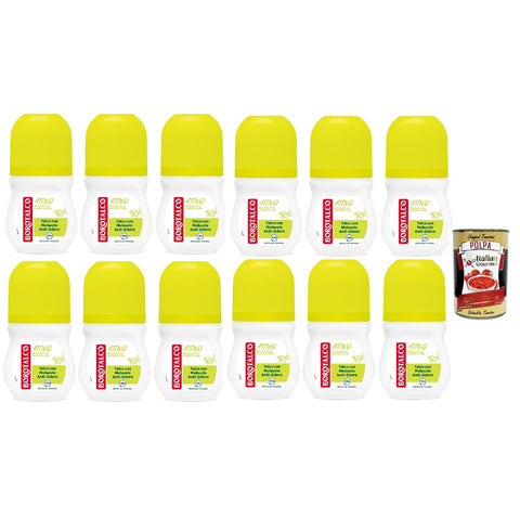 Borotalco Deodorant Roll On Active Giallo alkoholfrei und mit Talkum mit Anti-Geruchs-Molekülen 48h Duft nach Zeder und Limette 50 ml 12x italienisch Original +