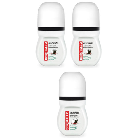 Borotalco ROBERTS deo roll-on Invisible 50ml deoroller Anti Flecken Spots 48h 3x Original italienisch