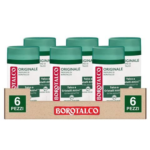 Borotalco Deo Borotalco Deo Stick Original mit schweißabsorbierendem Mikrotalkum ohne Alkohol wirksam 48h - 6 Deodorants à 40 ml 6x italienisch Original 8002410050790