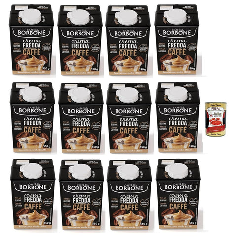 Caffè Borbone Snack Kuchen & Backwaren Caffè Borbone Kaffeecreme Sahne auf Milchbasis mit laktosefreiem, löslichem Kaffee, langlebig UHT laktose und glutenfrei 12x 550 Gramm Kartonpackung italienisch Original 8032804040014