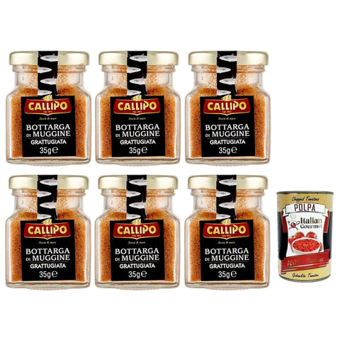 Callipo Kaviar & Fischrogen Callipo Bottarga Di Muggine Grattugiata Geriebener Meeräsche Bottarga Meeräschenrogen 96% Glas 6x 35g italienisch Original 8001561018420